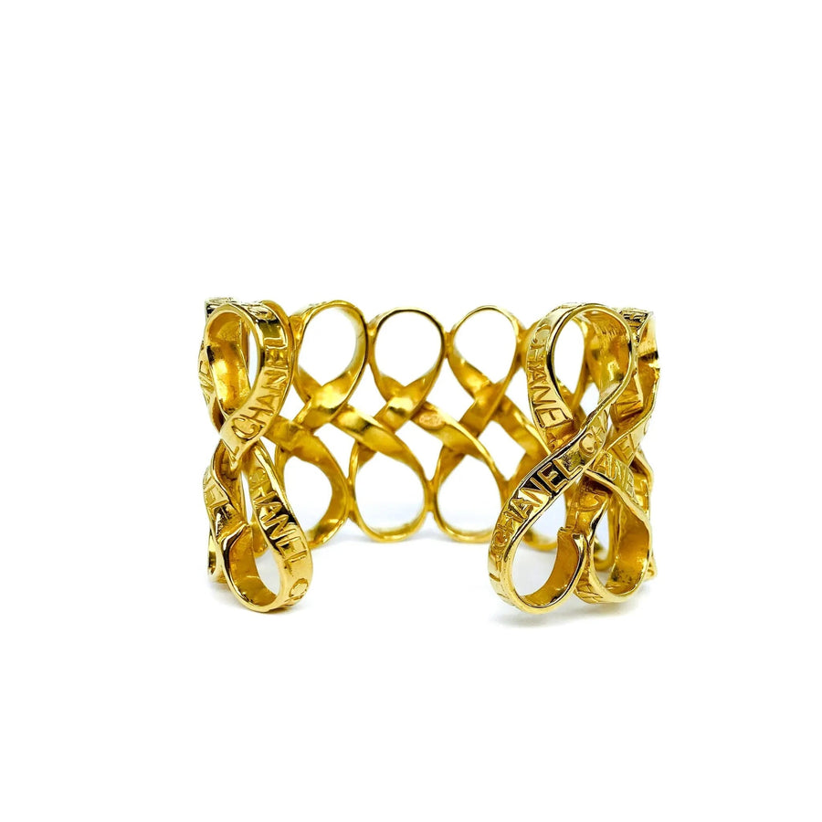 Vintage Chanel 1990s Cuff Bracelet - 1996 Spring Collection Bracelets Jagged Metal 