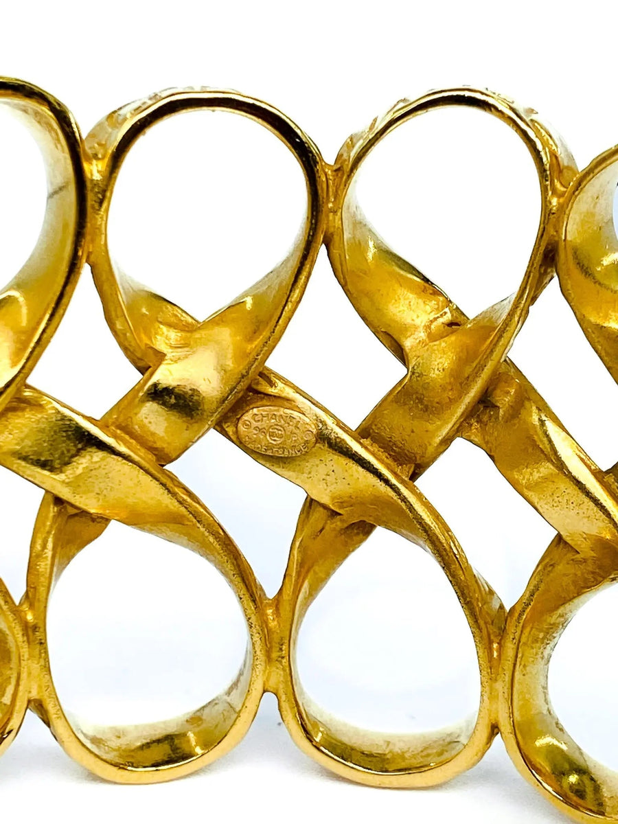 Vintage Chanel 1990s Cuff Bracelet - 1996 Spring Collection Bracelets Jagged Metal 