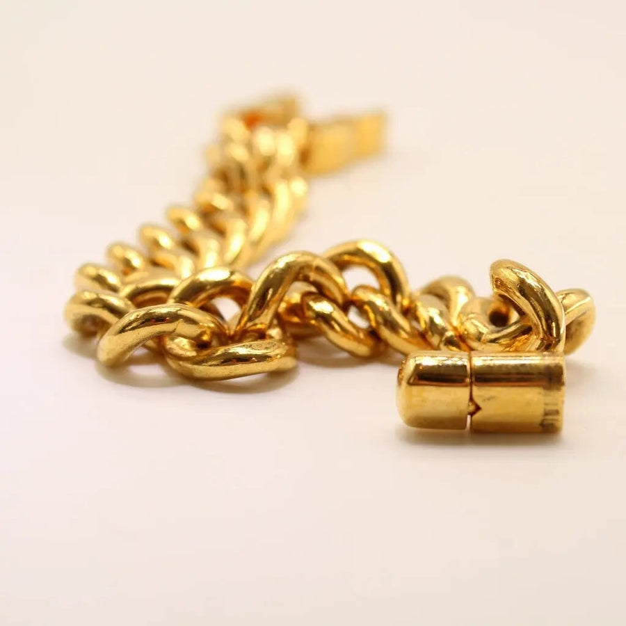 Vintage Chanel 1990s Turnlock Bracelet - 1996 Spring Collection Bracelets Jagged Metal 
