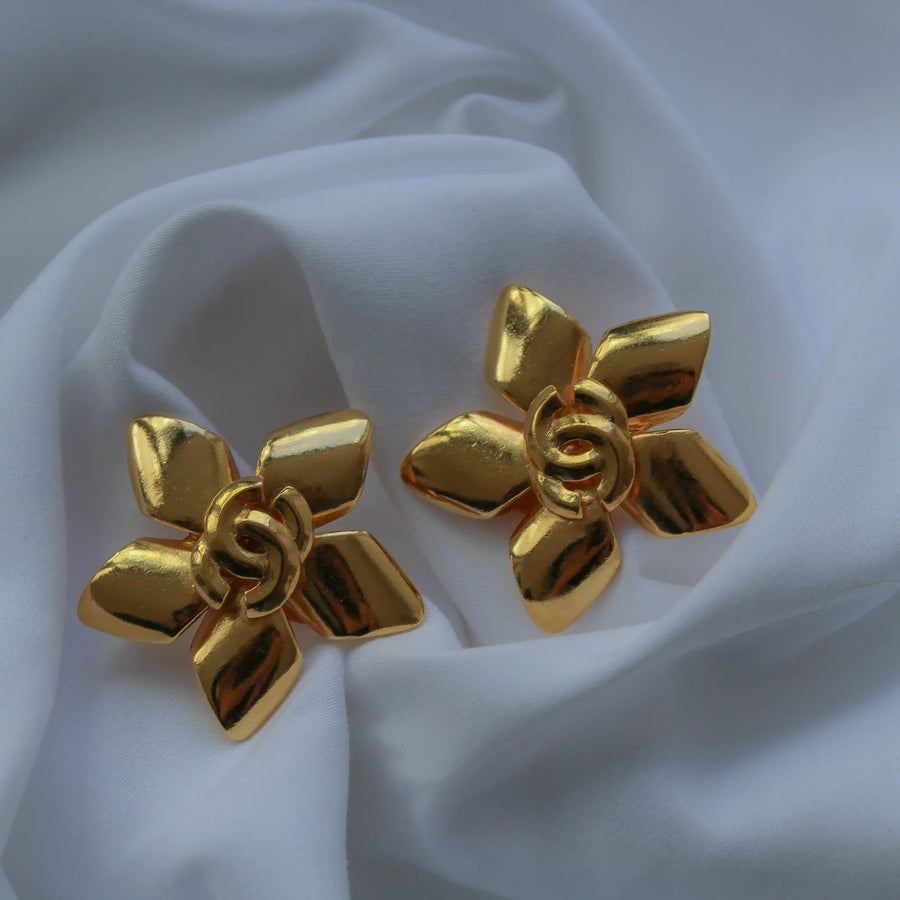 Vintage Chanel Earrings 1990s Earrings Jagged Metal 