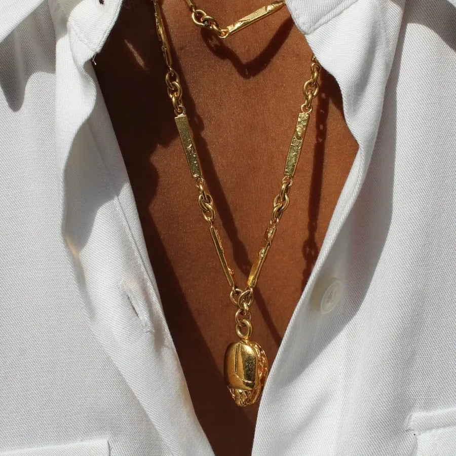 Vintage Chanel Necklace 1960s Goosens Necklace Jagged Metal 