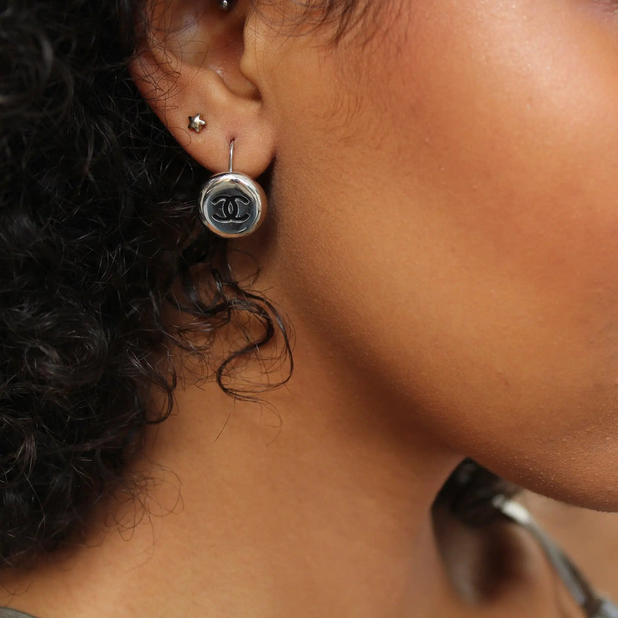 Vintage Chanel earrings 1990s - 1997 Autumn Collection, for pierced ears Earrings Jagged Metal 