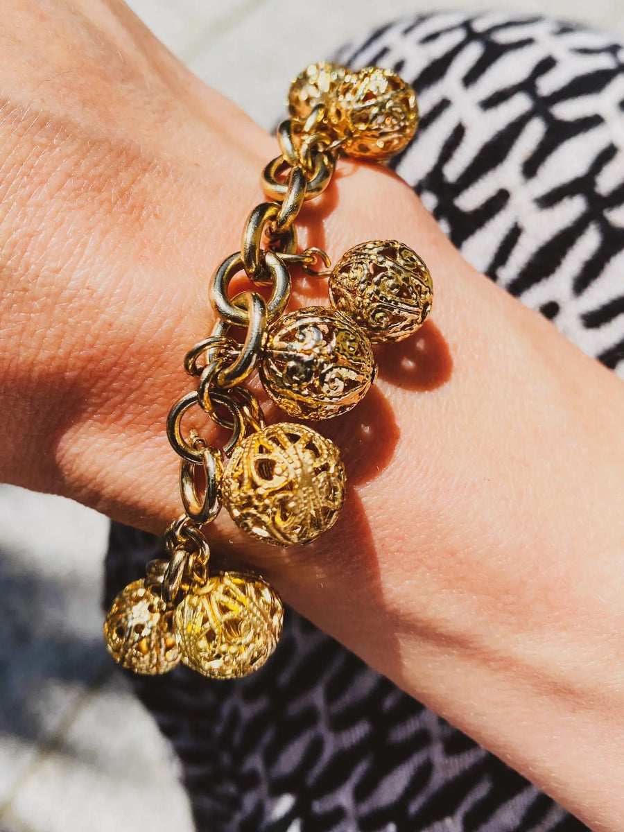 Vintage Charm Bracelet 1980s Bracelets Jagged Metal 