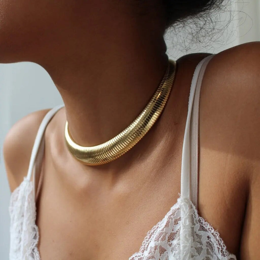 Vintage Christian Dior Choker Necklace 1970s Necklaces Jagged Metal 