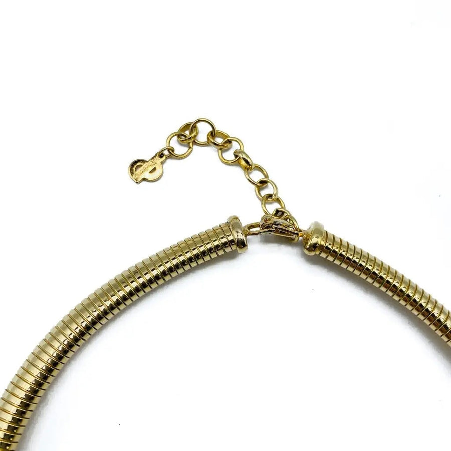 Vintage Christian Dior Choker Necklace 1970s Necklaces Jagged Metal 