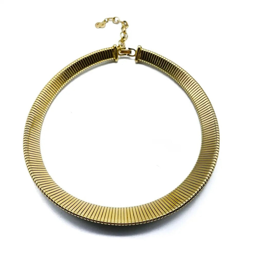 Vintage Christian Dior Choker Necklace 1970s Necklaces Jagged Metal 