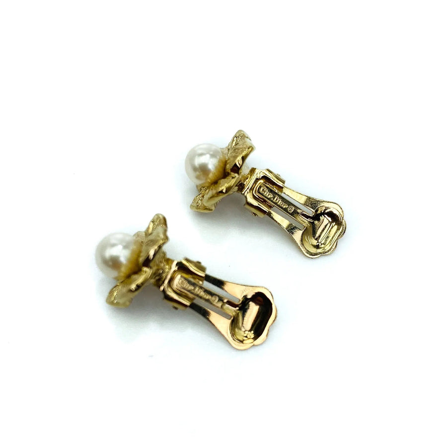 Vintage Christian Dior Earrings 1980s - Clip On Earrings Jagged Metal 