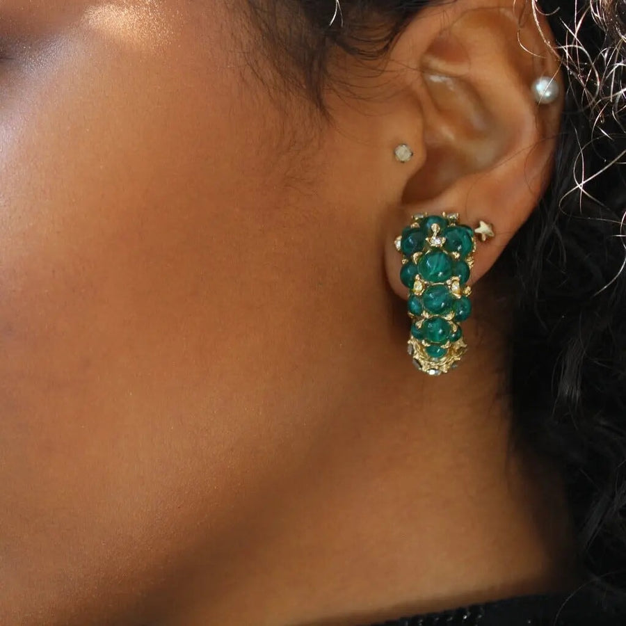 Vintage Christian Dior Earrings, Vintage 1960s Earrings Jagged Metal 