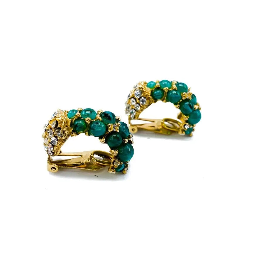 Vintage Christian Dior Earrings, Vintage 1960s Earrings Jagged Metal 