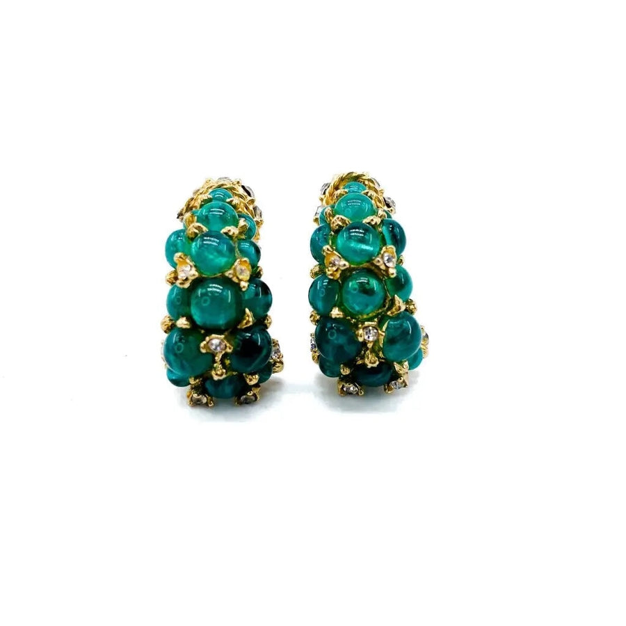 Vintage Christian Dior Earrings, Vintage 1960s Earrings Jagged Metal 