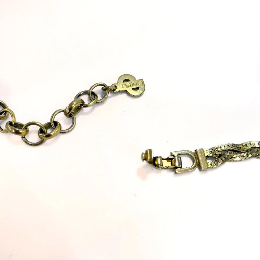 Vintage Christian Dior Necklace 1980s Necklaces Jagged Metal 