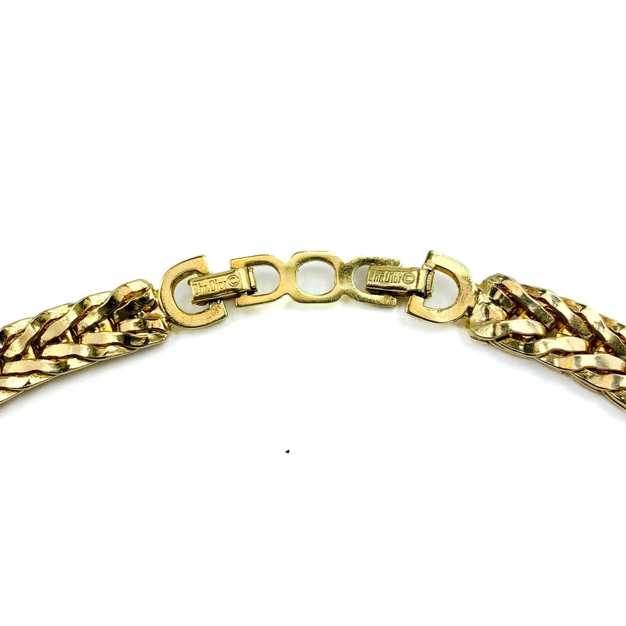 Vintage Christian Dior Necklace 1980s Necklace Jagged Metal 