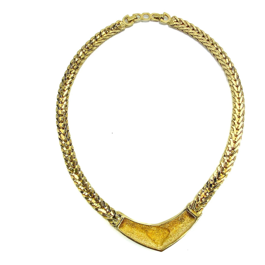 Vintage Christian Dior Necklace 1980s Necklace Jagged Metal 