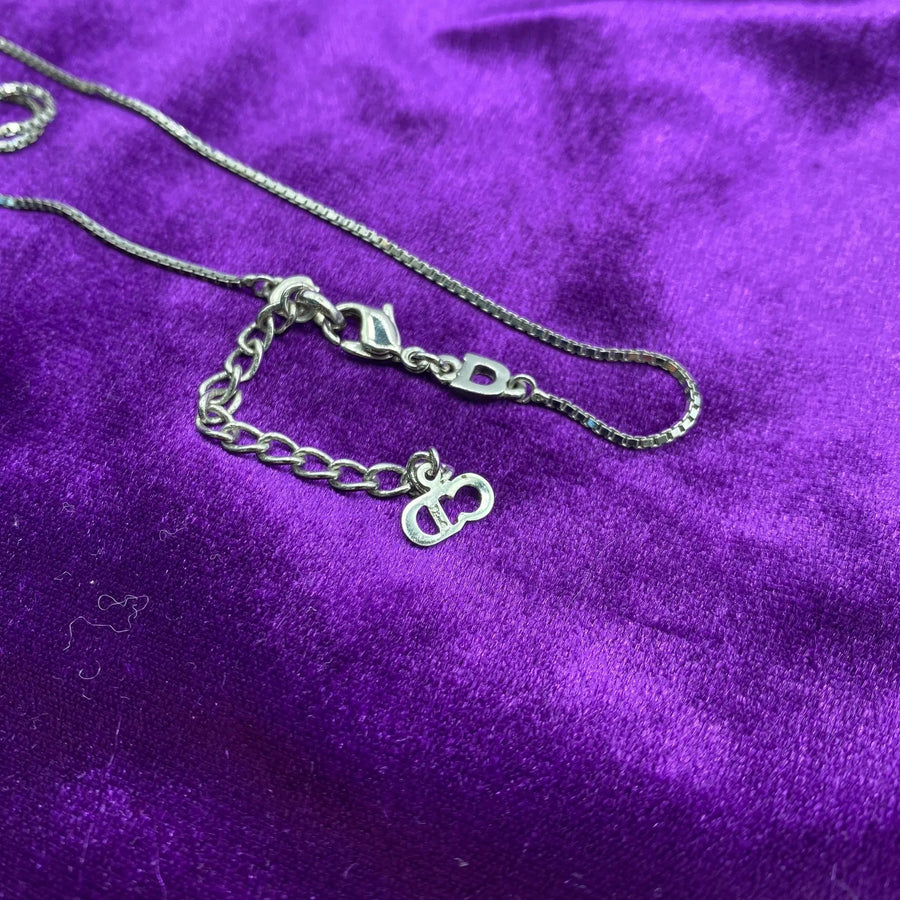 Vintage Dior Necklace Y2K Galliano Era Silver Plated Necklace Jagged Metal 