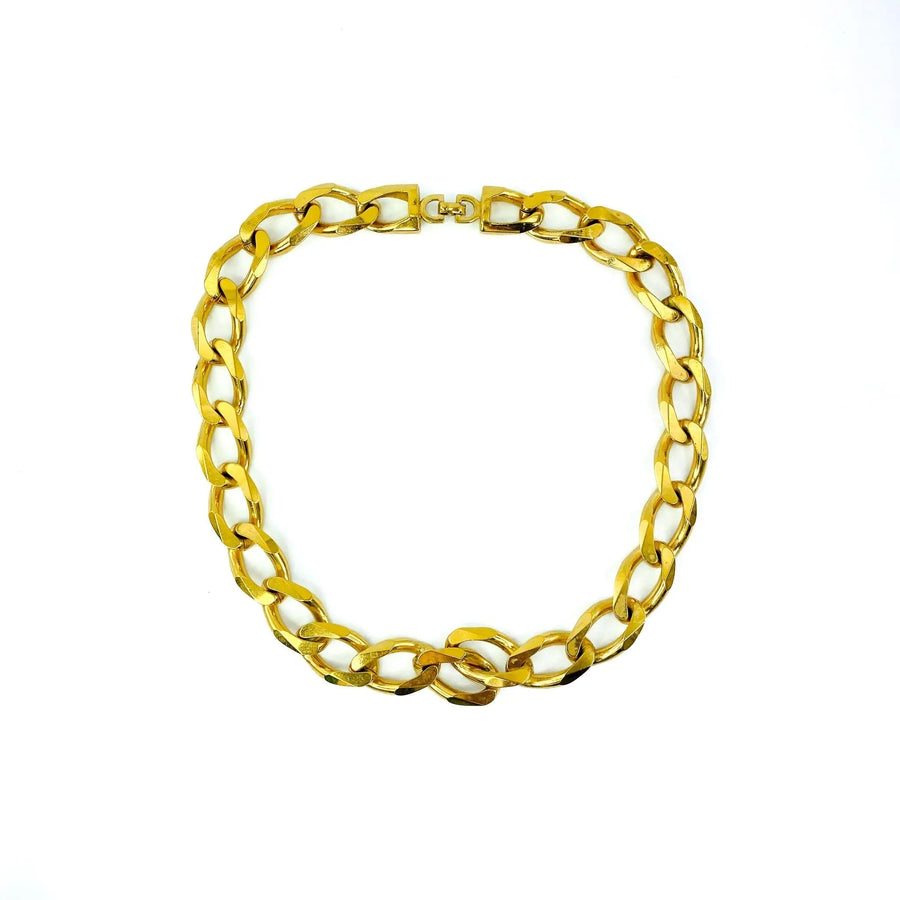 Vintage Dior Necklace, 1980s Chunky Chain Necklaces Jagged Metal 