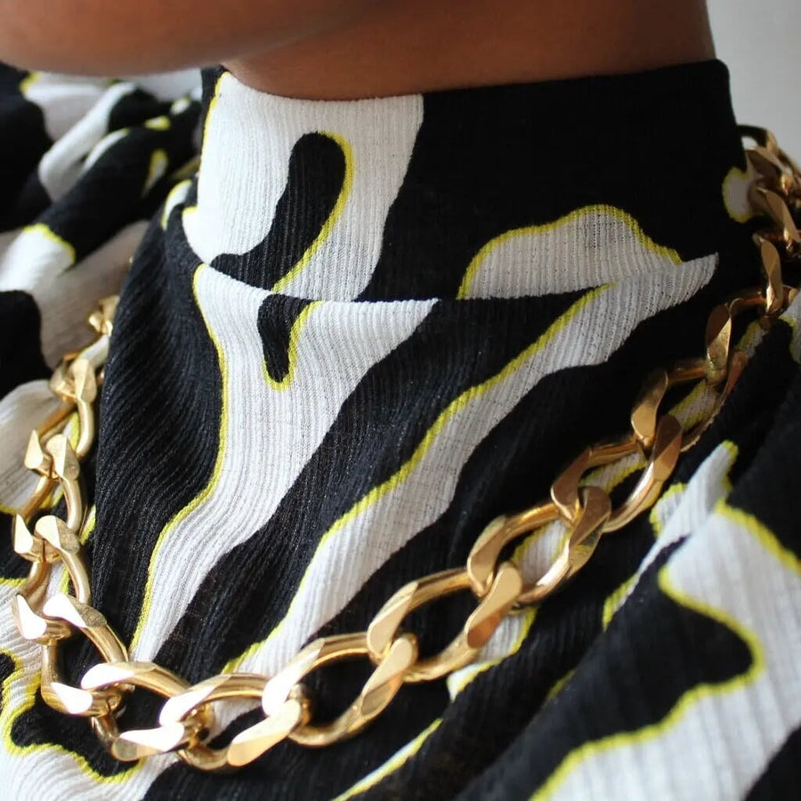 Vintage Dior Necklace, 1980s Chunky Chain Necklaces Jagged Metal 