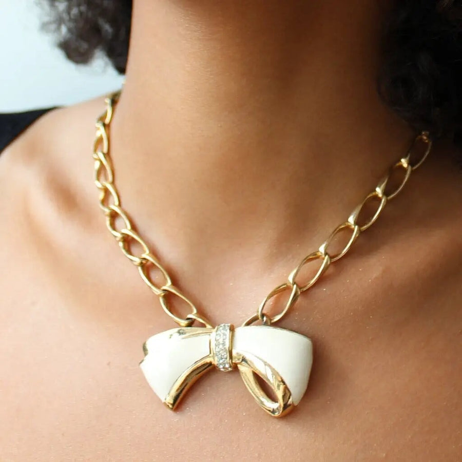 Vintage Dior Necklace, 1980s Necklace Jagged Metal 