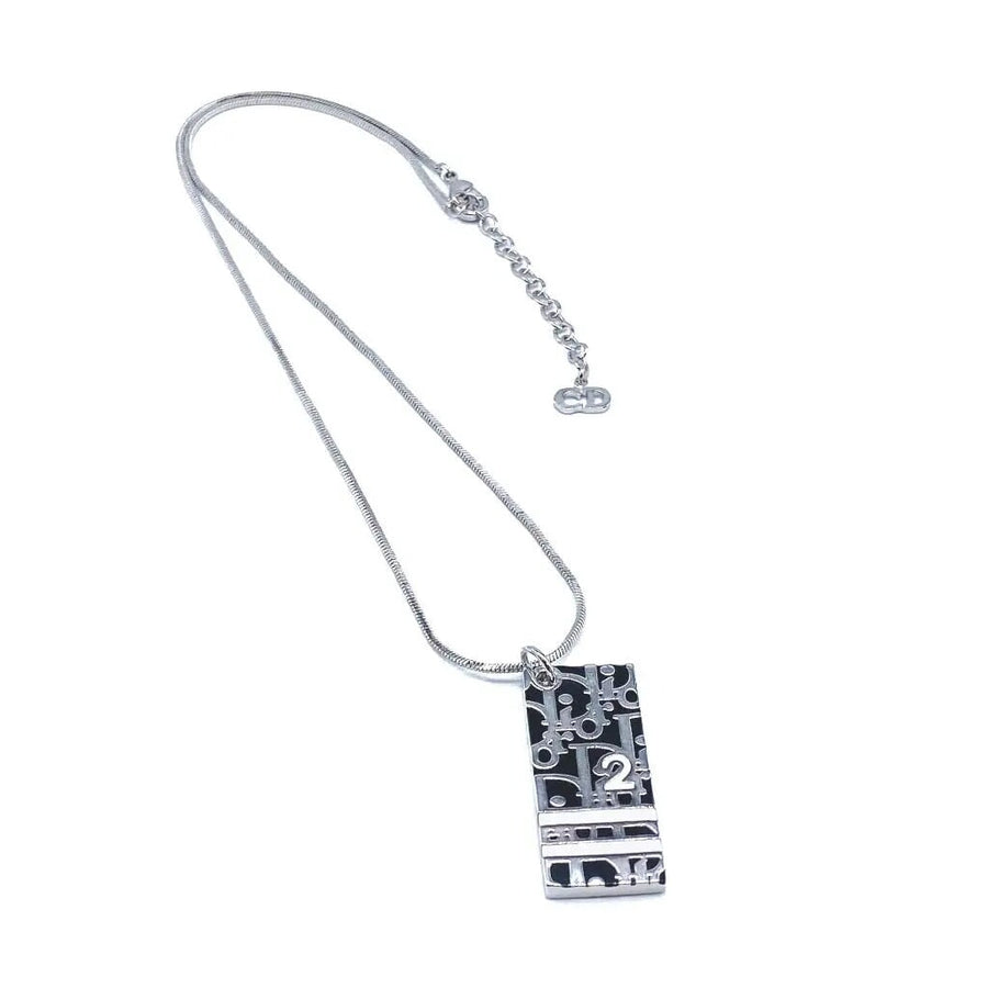 Vintage Dior Necklace, Y2K Trotter Collection, Silver Plated Necklaces Jagged Metal 
