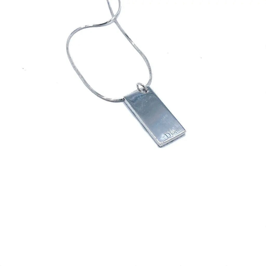 Vintage Dior Necklace, Y2K Trotter Collection, Silver Plated Necklaces Jagged Metal 