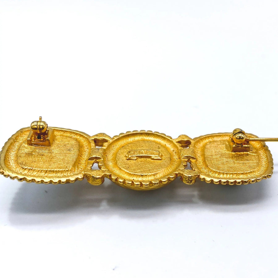 Vintage Fendi Brooch 1990s Brooches & Lapel Pins Jagged Metal 