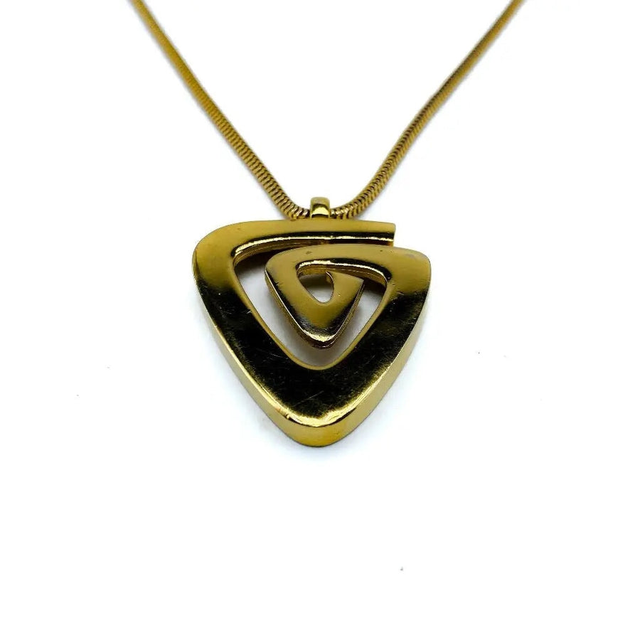 Vintage Givenchy 1970s Pendant - 1976 Collection Necklaces Jagged Metal 