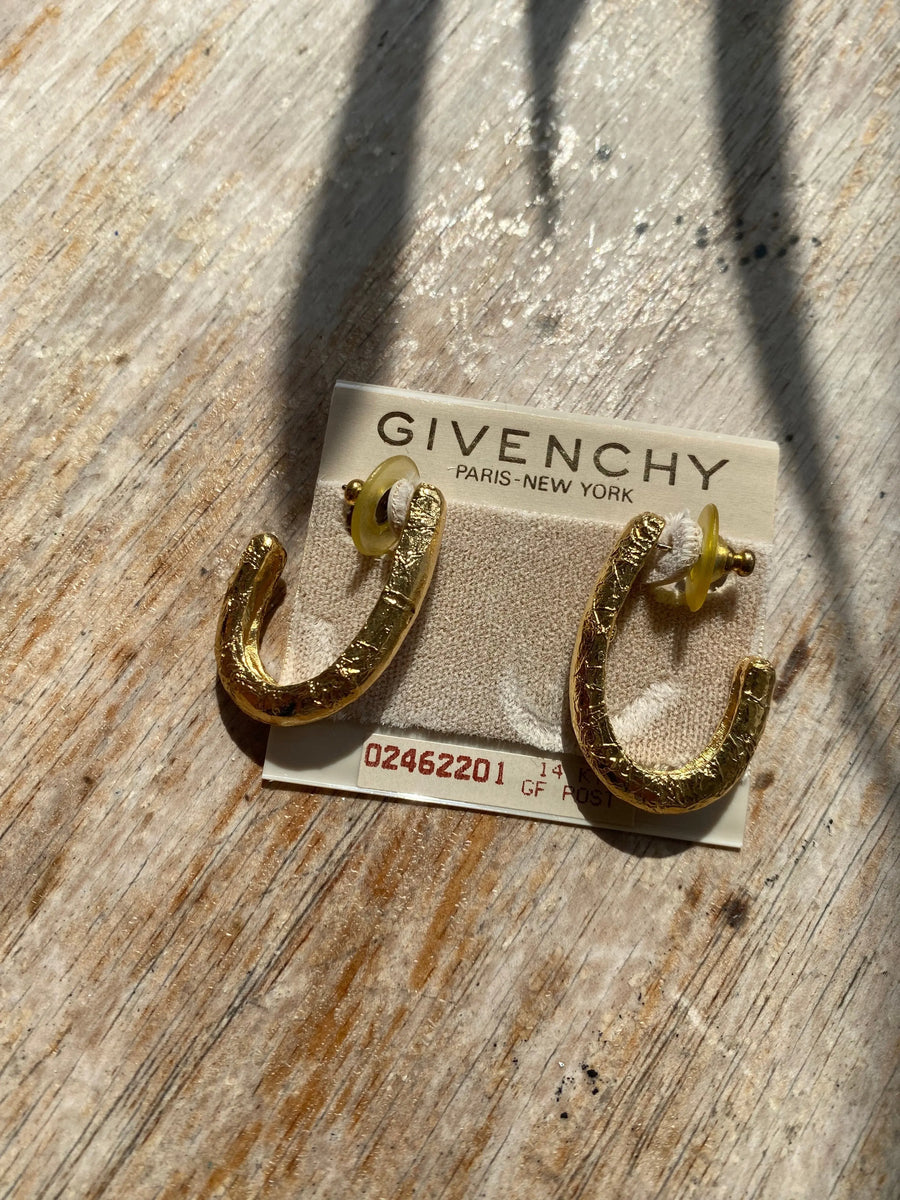 Vintage Givenchy 1980s Earrings, for pierced ears - Jagged Metal