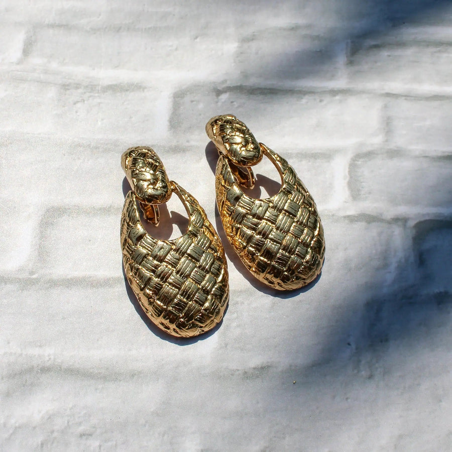 Vintage Givenchy Earrings 1980s Clip On, Dynasty era Earrings Jagged Metal 