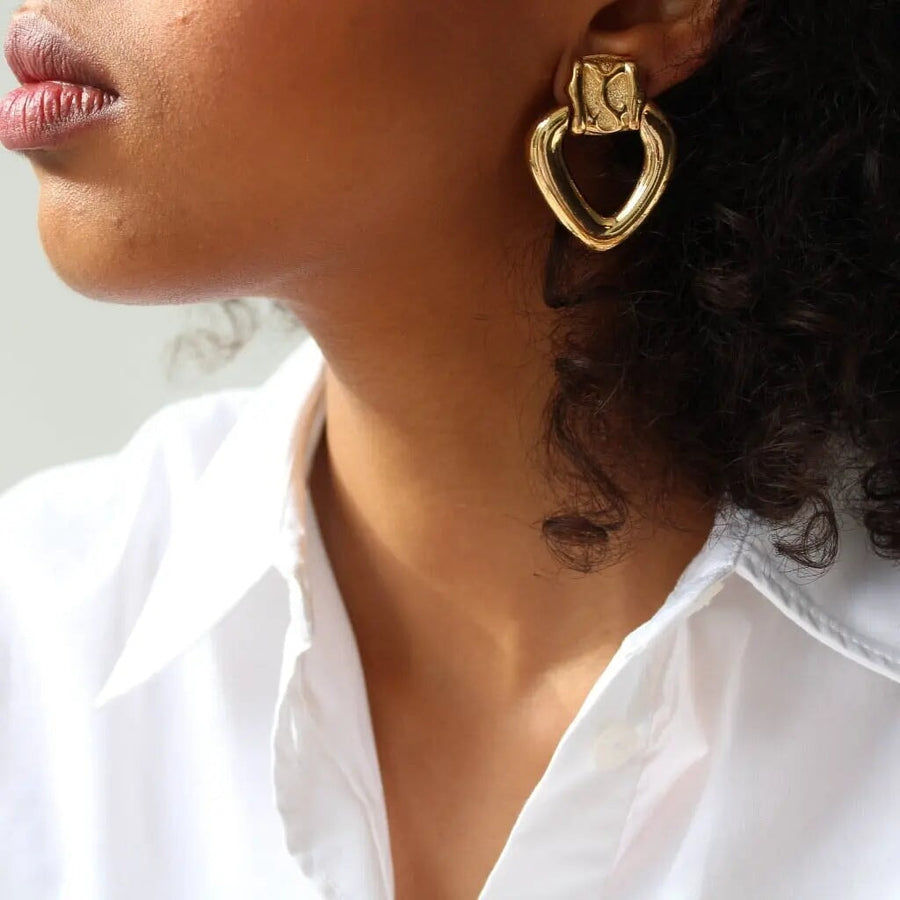 Vintage Givenchy Earrings 1980s Earrings Jagged Metal 