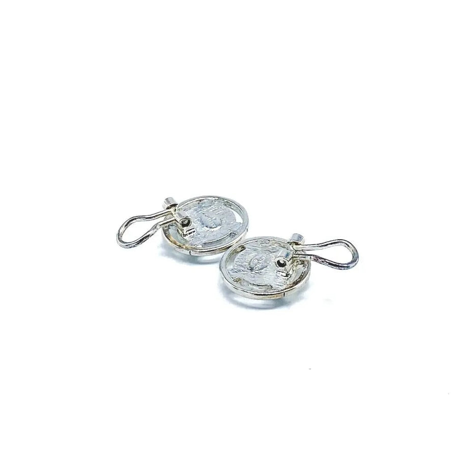 Vintage Givenchy Earrings 1980s Silver Plated Earrings Jagged Metal 