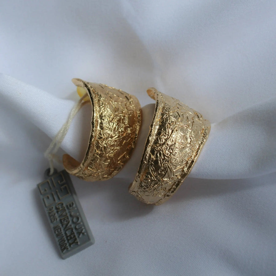 Vintage Givenchy Earrings 1980s for Pierced Ears Earrings Jagged Metal 