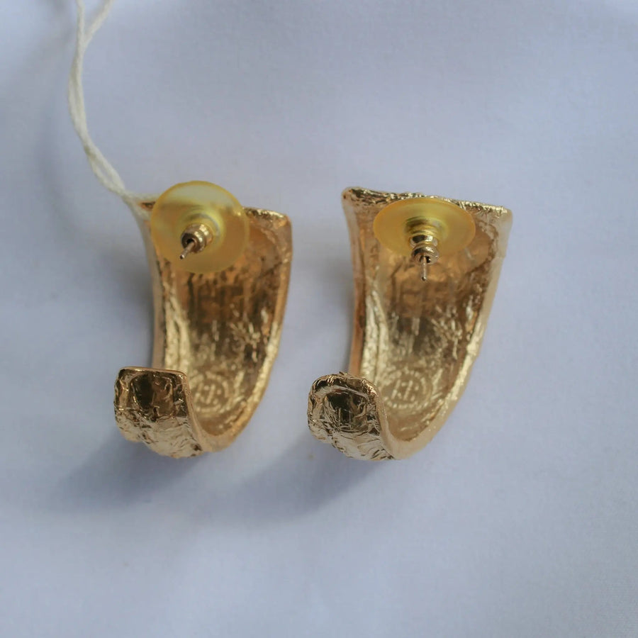 Vintage Givenchy Earrings 1980s for Pierced Ears Earrings Jagged Metal 