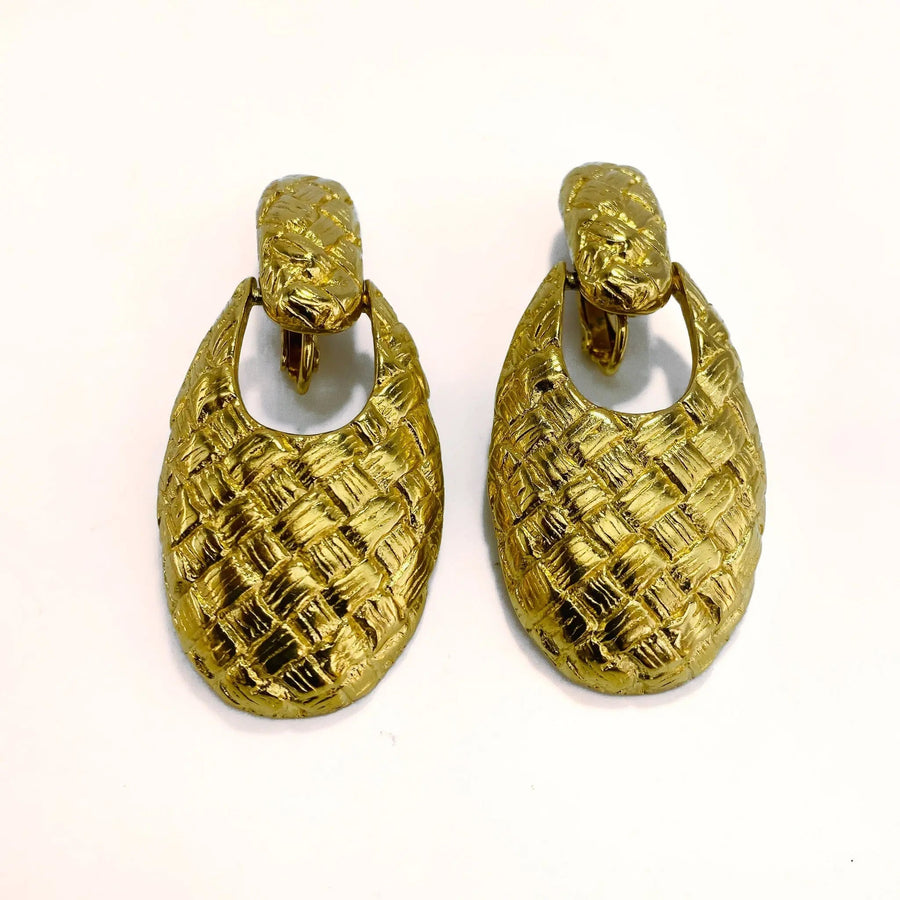 Vintage Givenchy Earrings 1980s, Dynasty era Earrings Jagged Metal 