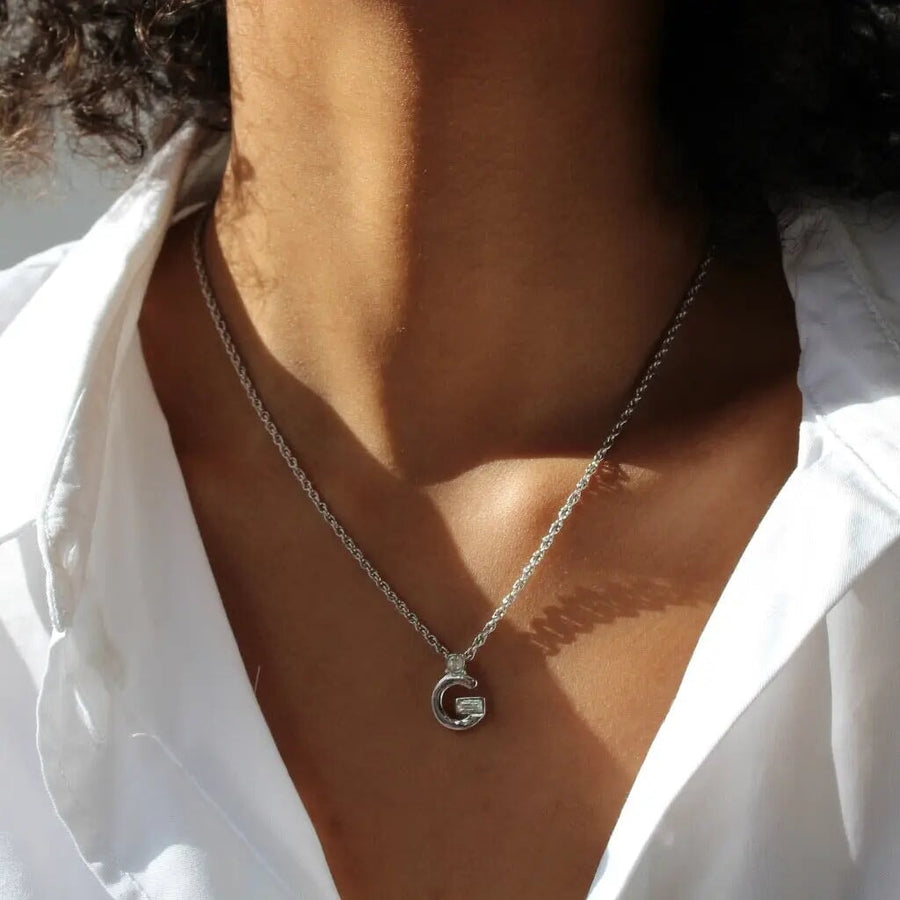 Vintage Givenchy Necklace 1980s Silver Plated Necklace Jagged Metal 