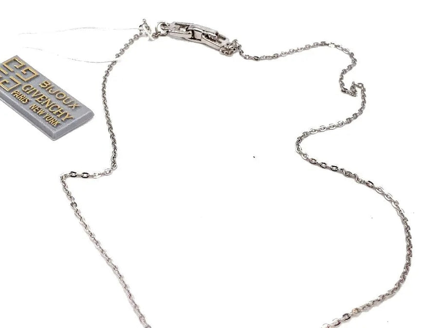 Vintage Givenchy Necklace 1980s - Silver Plated Necklaces Jagged Metal 