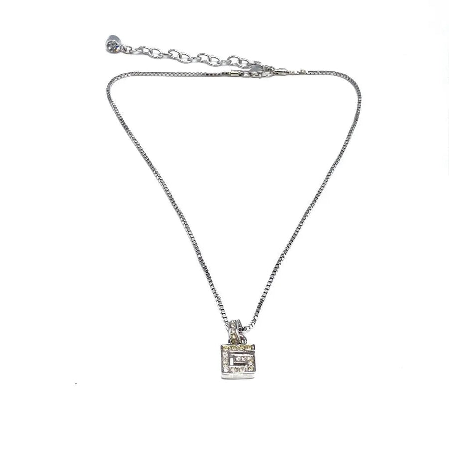Vintage Givenchy Silver Plated Necklace 1980s Necklace Jagged Metal 