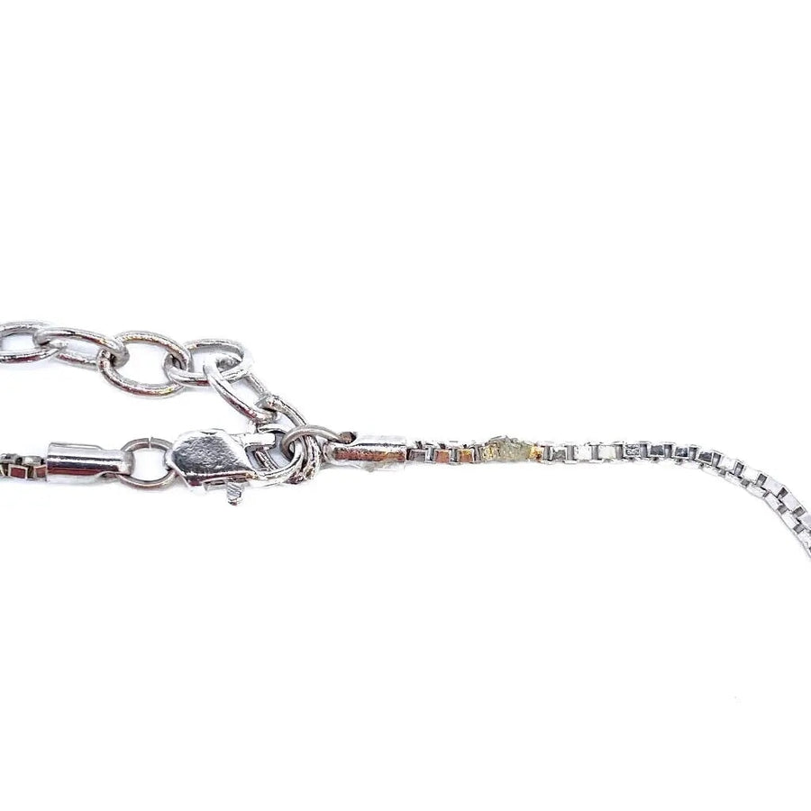 Vintage Givenchy Silver Plated Necklace 1980s Necklace Jagged Metal 