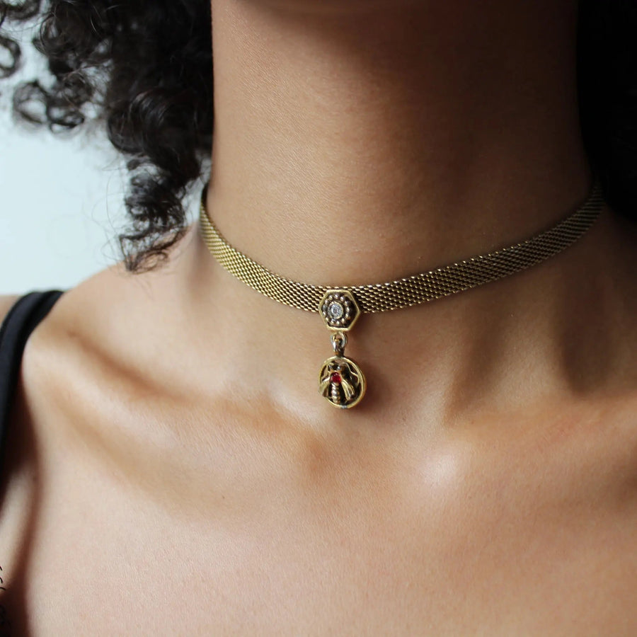 Vintage Goldette 1970s Choker Necklace Necklaces Jagged Metal 