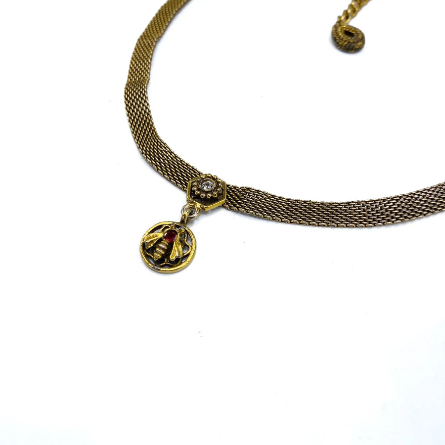 Vintage Goldette 1970s Choker Necklace Necklaces Jagged Metal 
