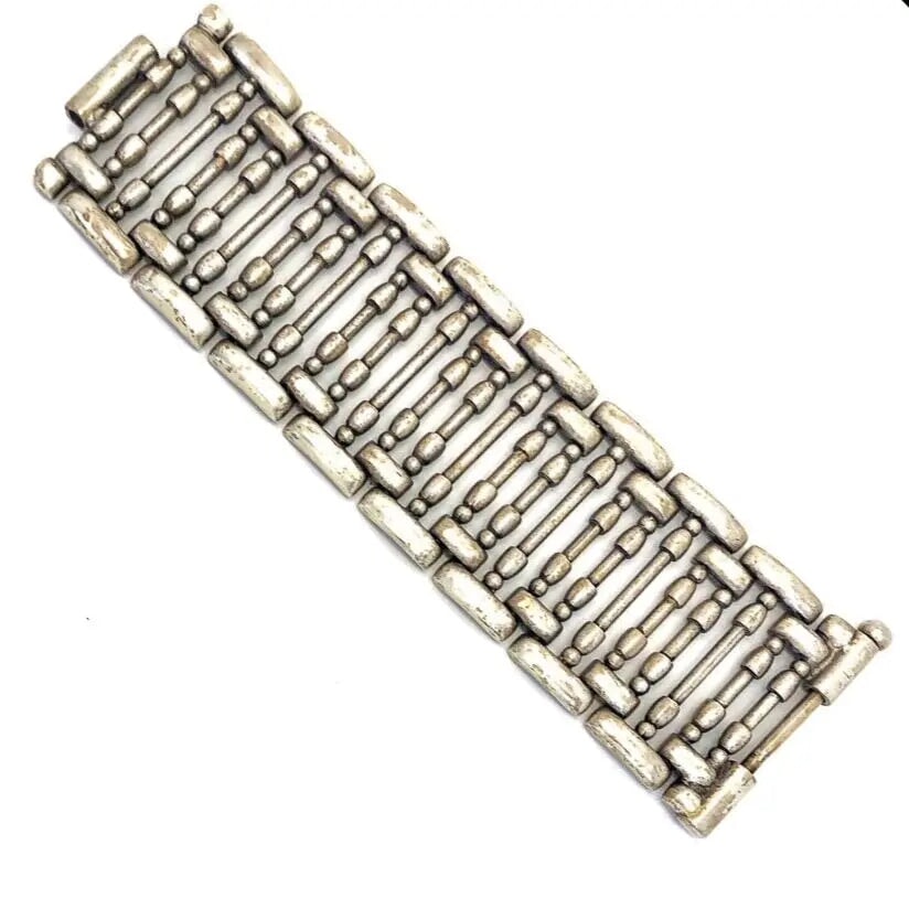 Vintage Jean Paul Gaultier Silver Plated Bracelet 1990s Bracelets Jagged Metal 