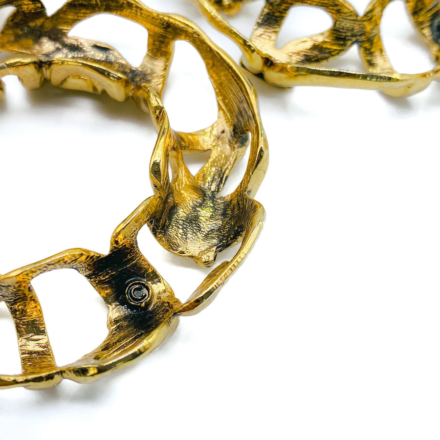 Vintage Les Bernard Oversized Earrings Earrings Jagged Metal 