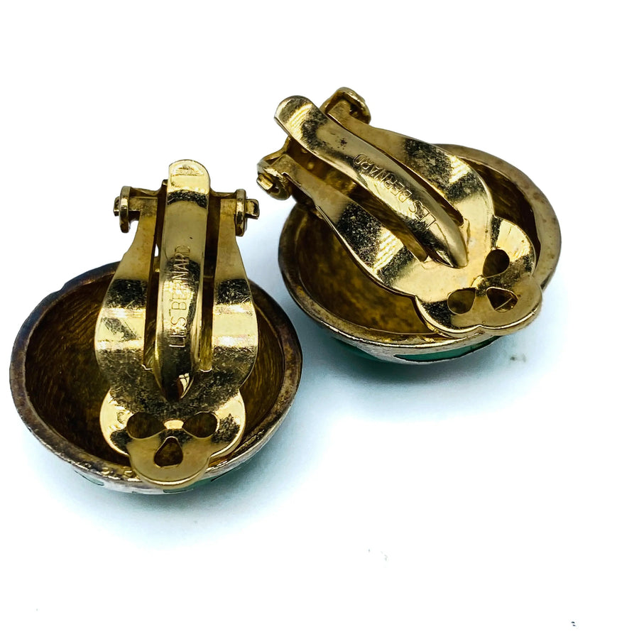 Vintage Les Bernard Vintage 1980s Clip On Earrings Earrings Jagged Metal 