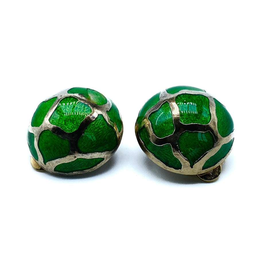 Vintage Les Bernard Vintage 1980s Clip On Earrings Earrings Jagged Metal 