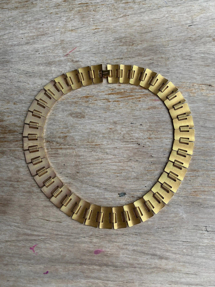 Vintage Monet 1980s Necklace and Bracelet set Jewelry Sets Jagged Metal 