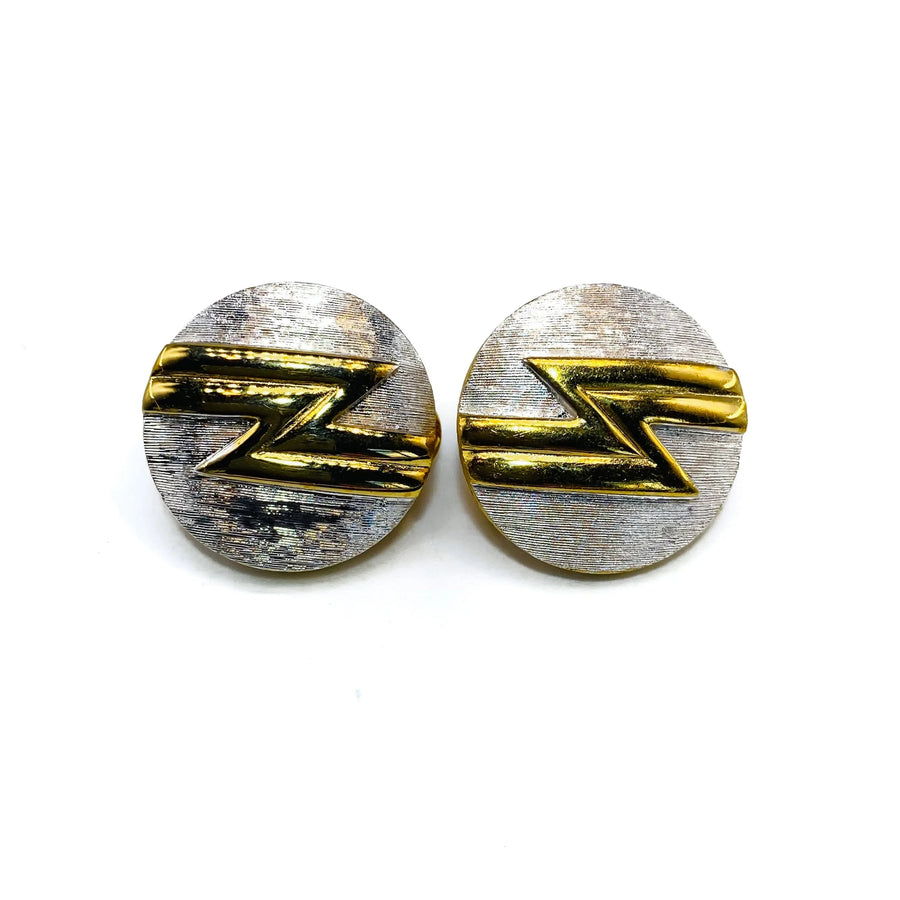 Vintage Monet Earrings 1970s Earrings Jagged Metal 