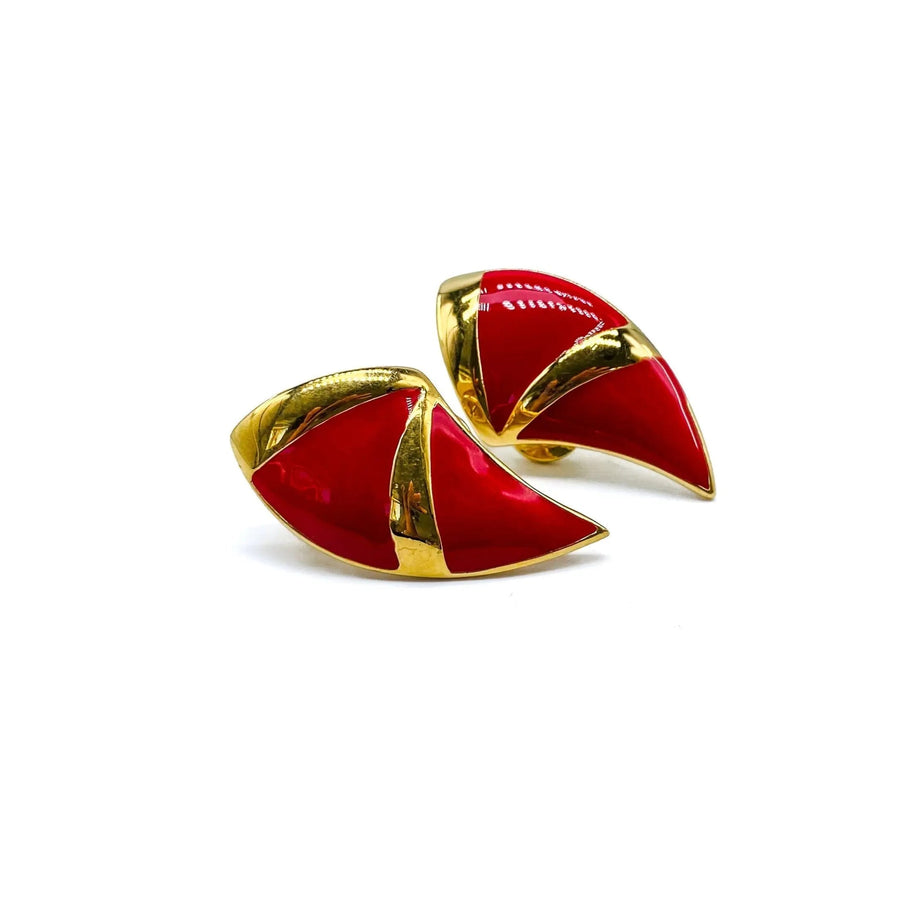 Vintage Monet Earrings 1980s Earrings Jagged Metal 