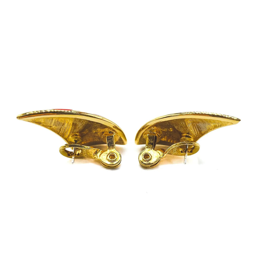 Vintage Monet Earrings 1980s Earrings Jagged Metal 