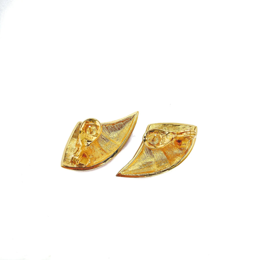 Vintage Monet Earrings 1980s Earrings Jagged Metal 