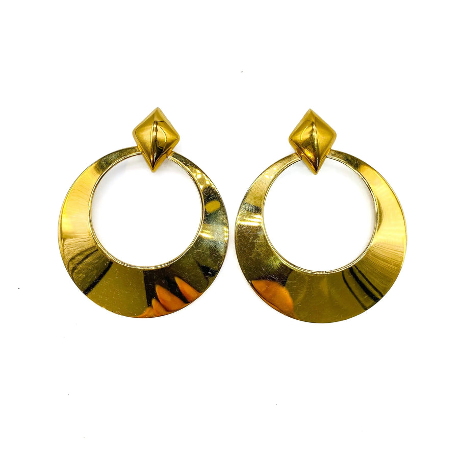 Vintage Monet Earrings 1980s Earrings Jagged Metal 