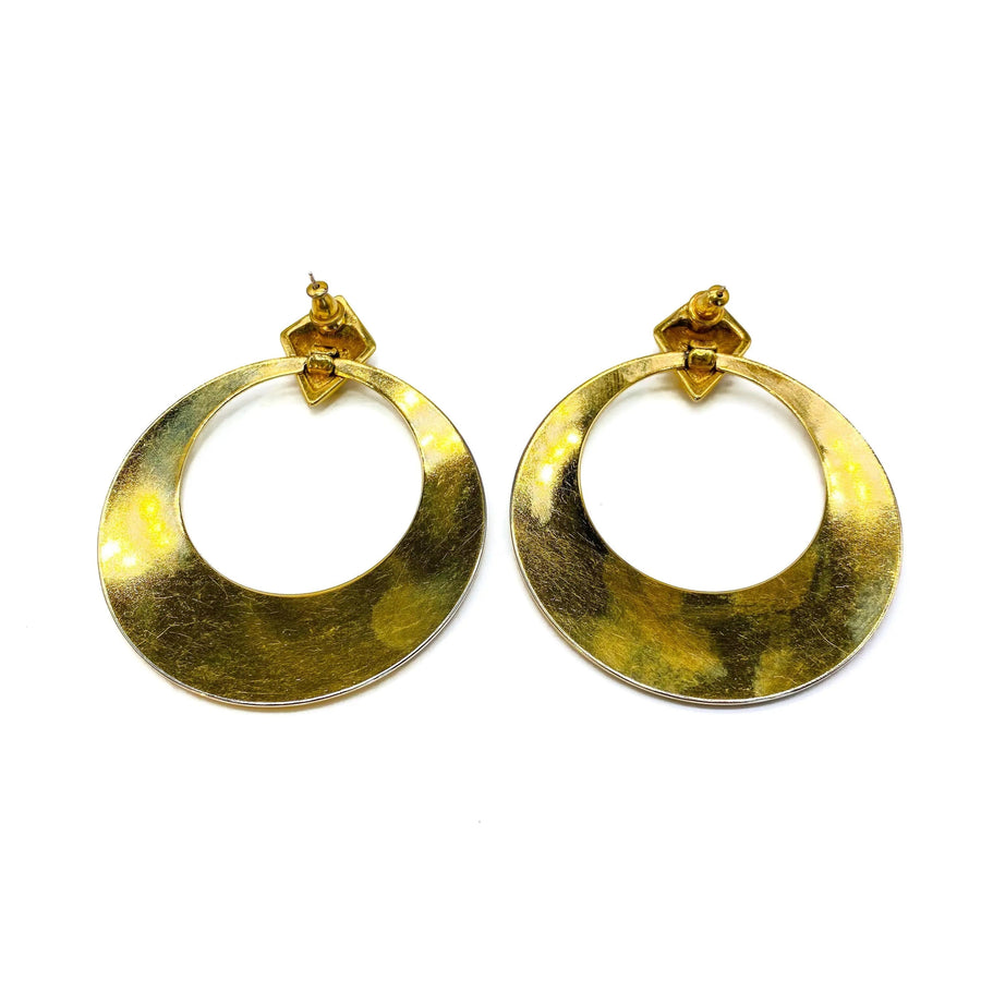 Vintage Monet Earrings 1980s Earrings Jagged Metal 
