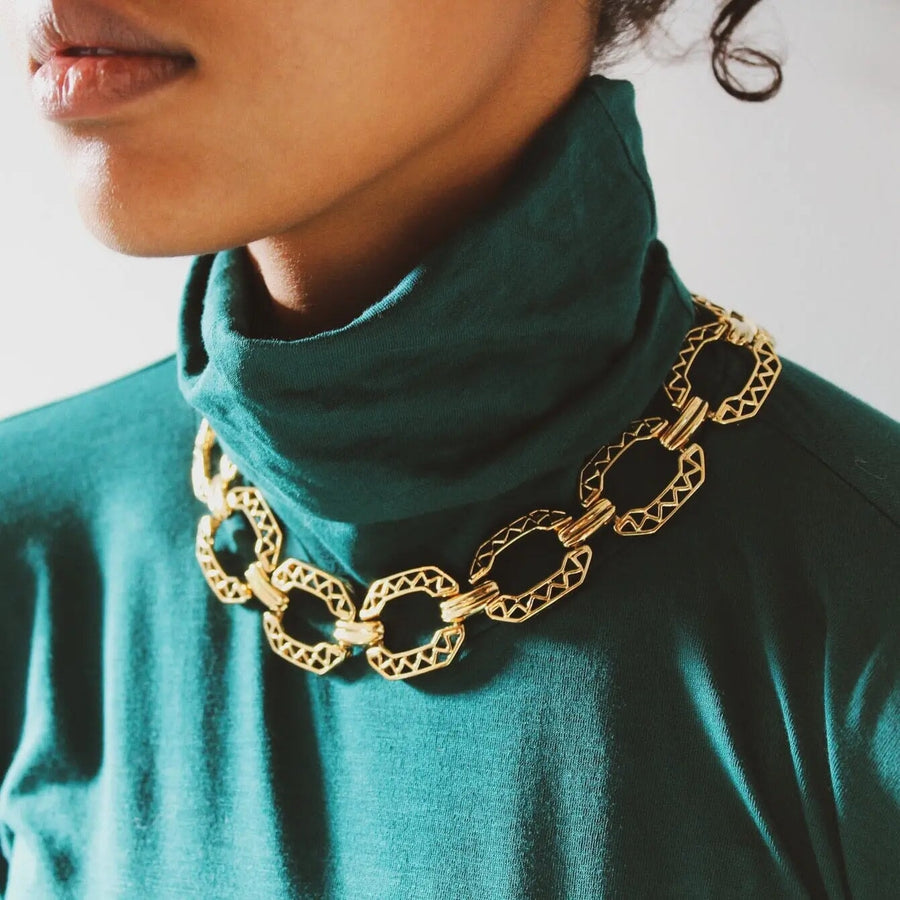 Vintage Monet Necklace 1980s Necklace Jagged Metal 